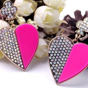 New Lovely Mei Hot Pink Heart Earrings